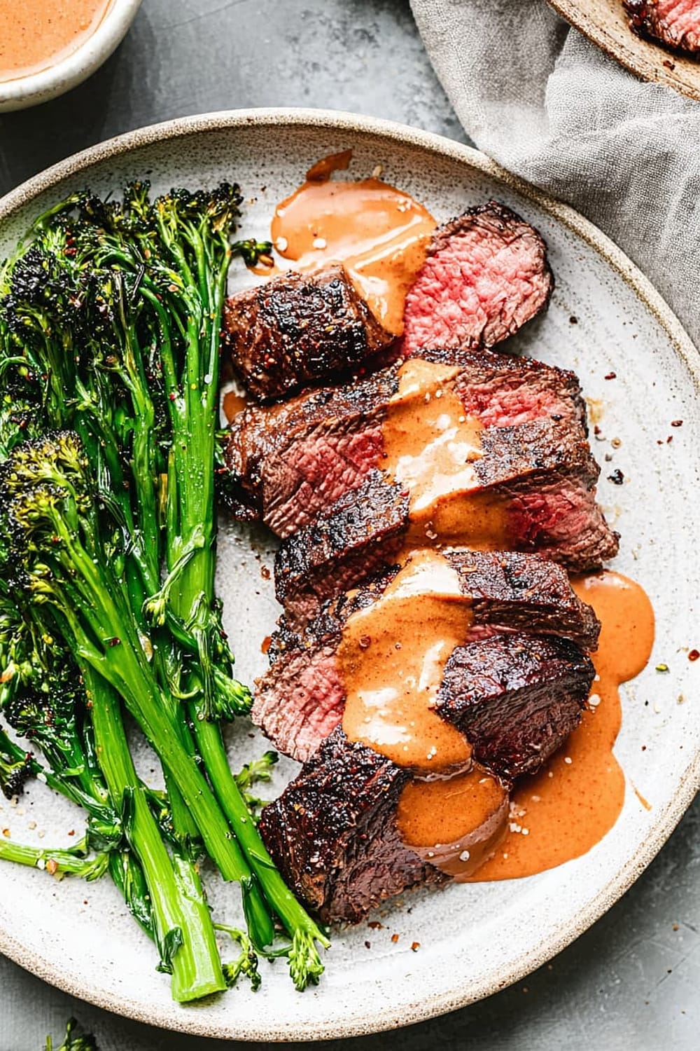 Grilled Hanger Steak with Homemade Steak Sauce