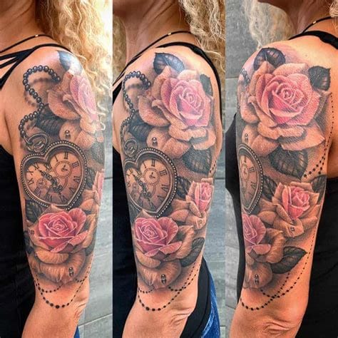 Cascading down the forearm like nature's own masterpiece, this botanical sleeve weaves together delicate roses and wildflowers in stunning black and gray detail. The intricate linework creates beautiful depth and movement, transforming the entire arm into a living garden that flows seamlessly from wrist to elbow. 🌹