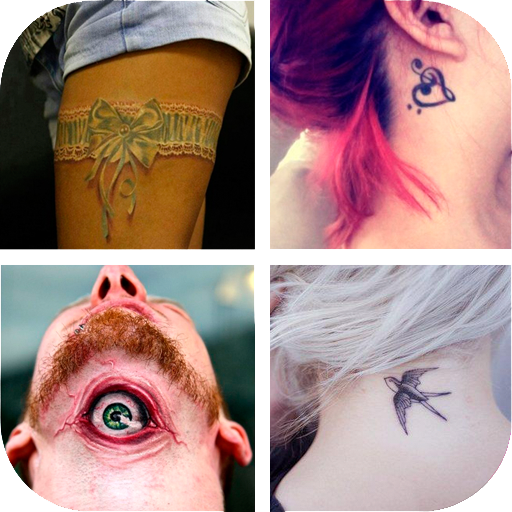 Here are four unique descriptions for each tattoo shown:
**Thigh Garter Tattoo:**
Delicate lace transforms into permanent art with this stunning garter design that wraps elegantly around the thigh. The intricate detailing and bow accent create a vintage romanticism that's both bold and beautifully feminine ✨
**Behind-Ear Music Note:**
Tucked discretely behind the ear, this tiny treble clef whispers of musical passion in the most intimate placement. Perfect proof that meaningful tattoos don't need size to make a powerful statement about your soul's soundtrack 🎵
**Forehead Eye Tattoo:**
Bold doesn't even begin to describe this striking third eye placement that commands attention and conversation. The realistic shading and intense gaze create an unforgettable statement piece that transforms the entire face into living art.
**Neck Swallow Tattoo:**
Classic maritime symbolism takes flight on this graceful neck placement, where the traditional swallow represents freedom and safe return home. The clean linework and timeless design prove that some tattoo styles never lose their captivating appeal 🕊️