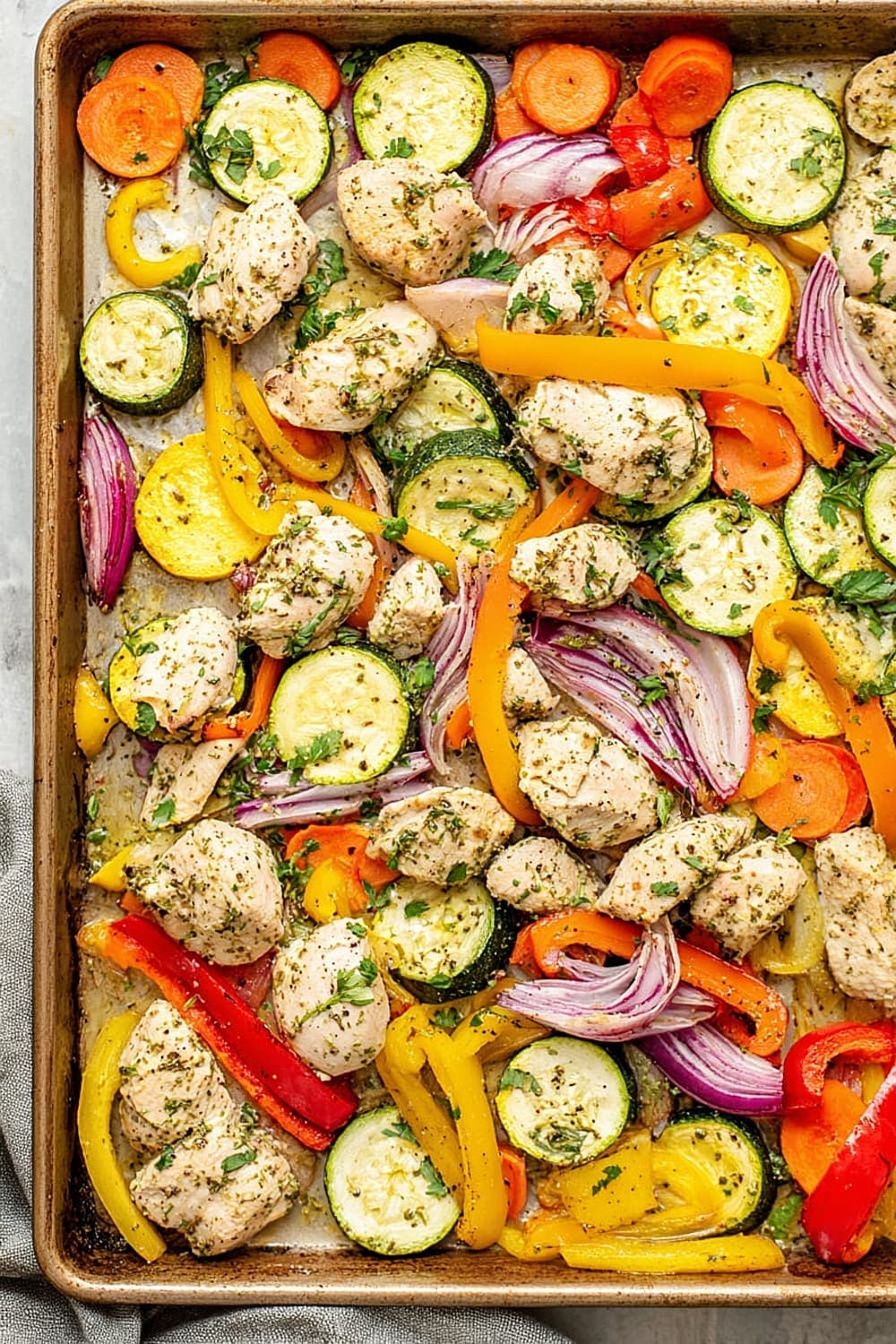 Sheet Pan Chicken and Rainbow Vegetables
