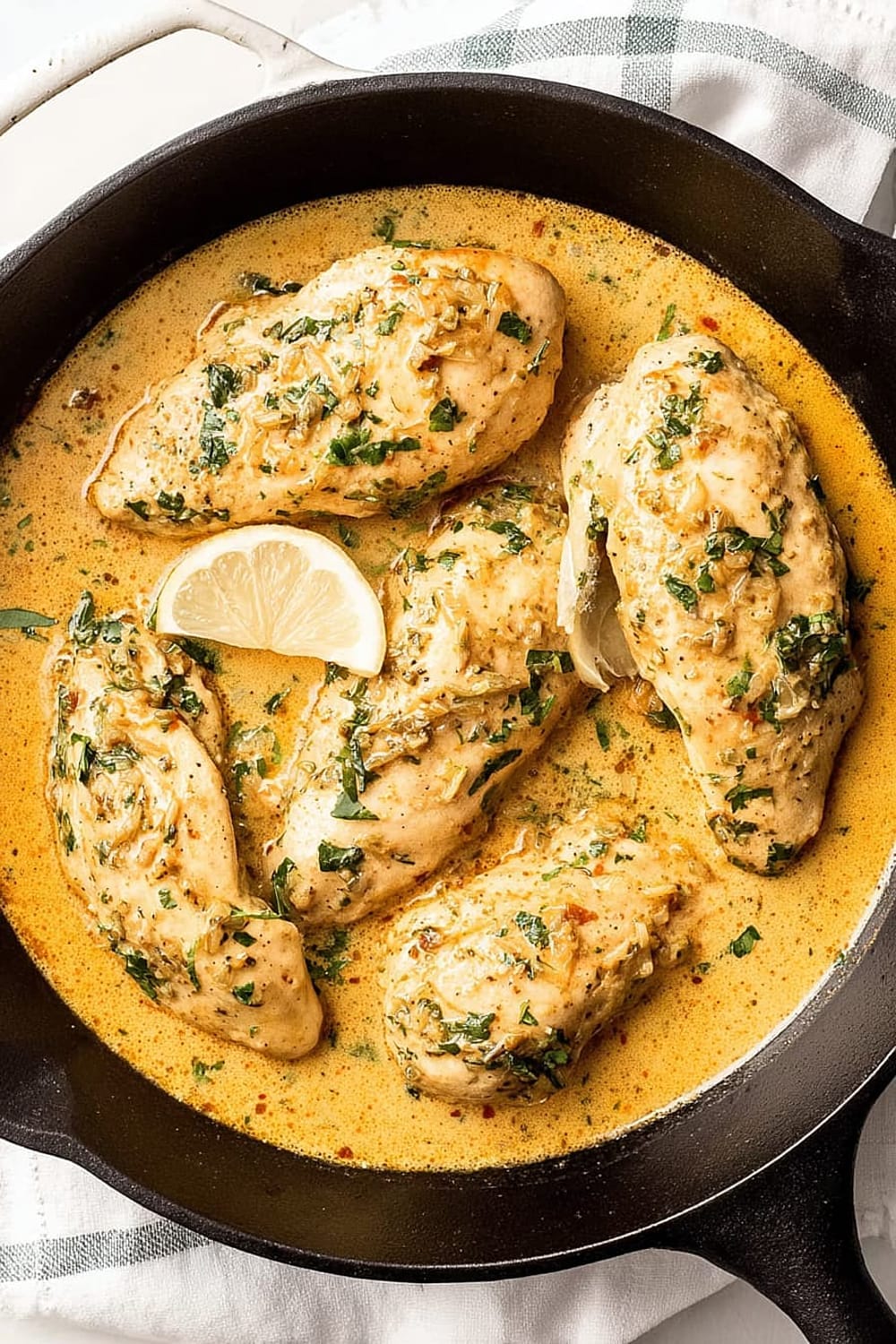 Skillet Chicken with Lemon Garlic Sauce