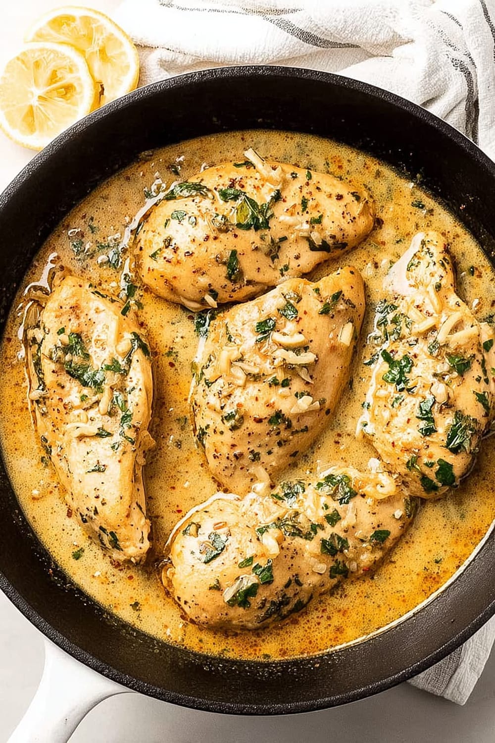 Skillet Chicken with Lemon Garlic Sauce