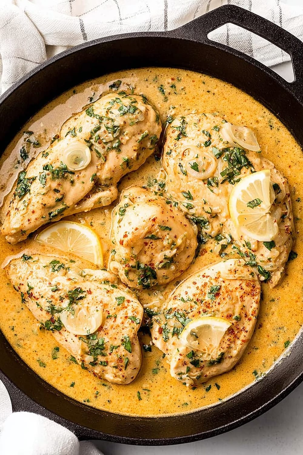 Skillet Chicken with Lemon Garlic Sauce