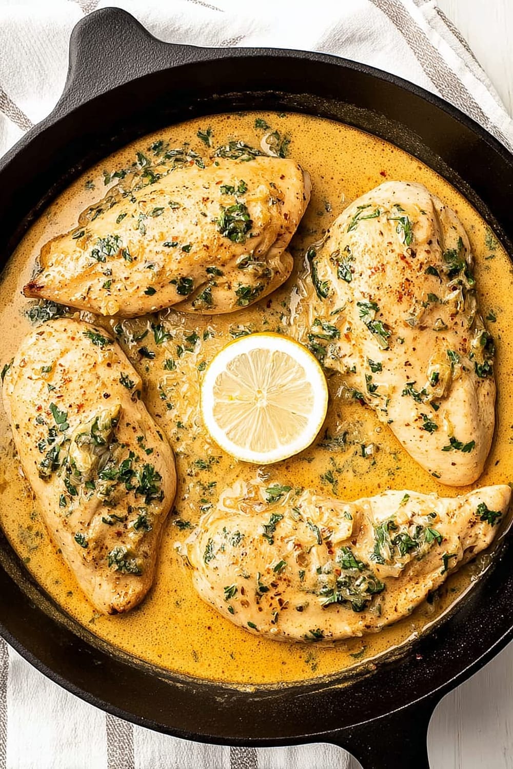Skillet Chicken with Lemon Garlic Sauce