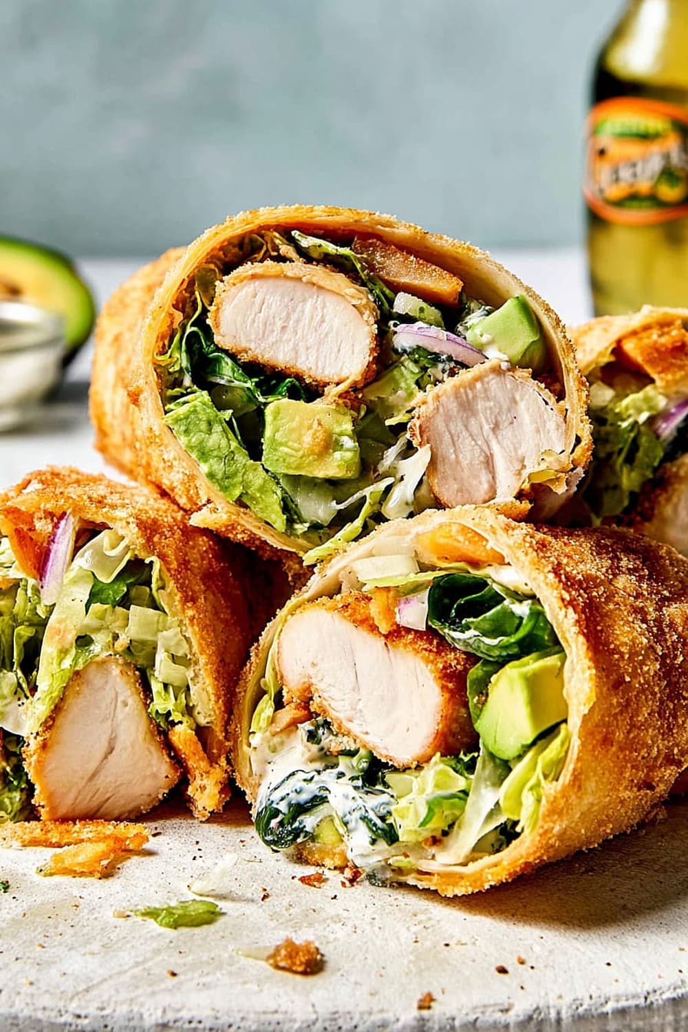 Chicken Caesar Wrap with Crispy Parmesan Crust