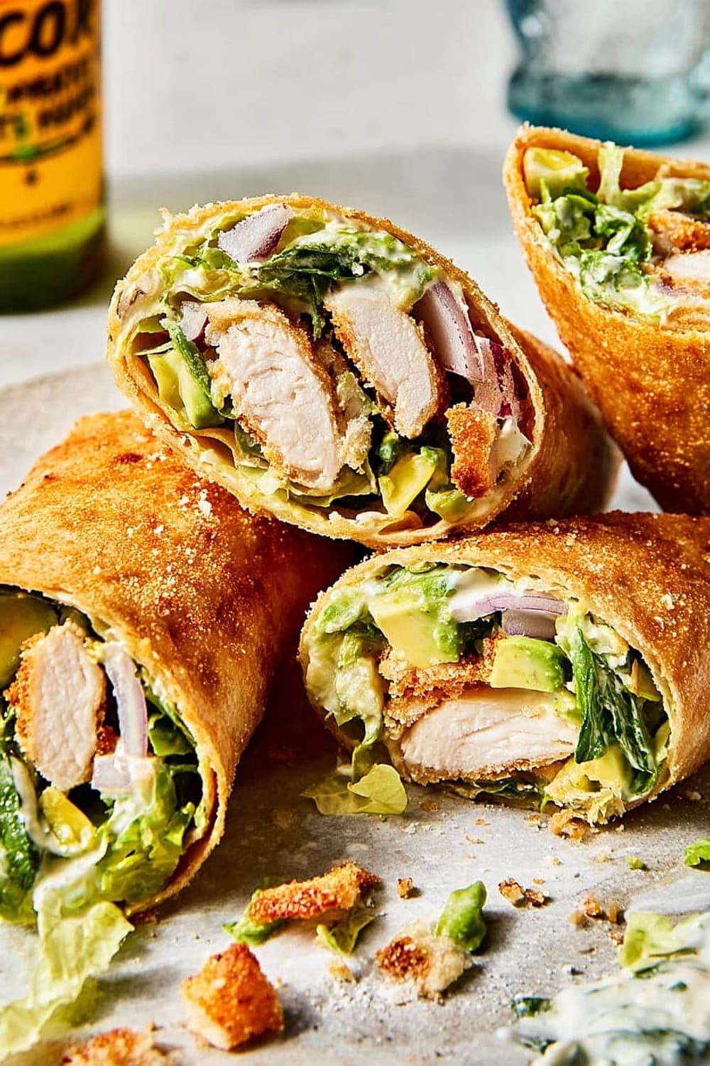 Chicken Caesar Wrap with Crispy Parmesan Crust
