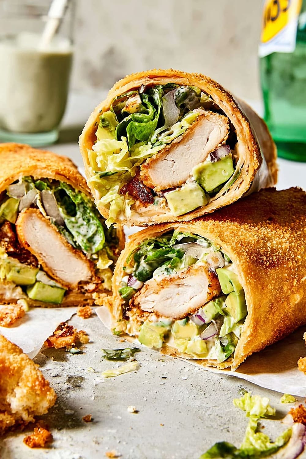 Chicken Caesar Wrap with Crispy Parmesan Crust