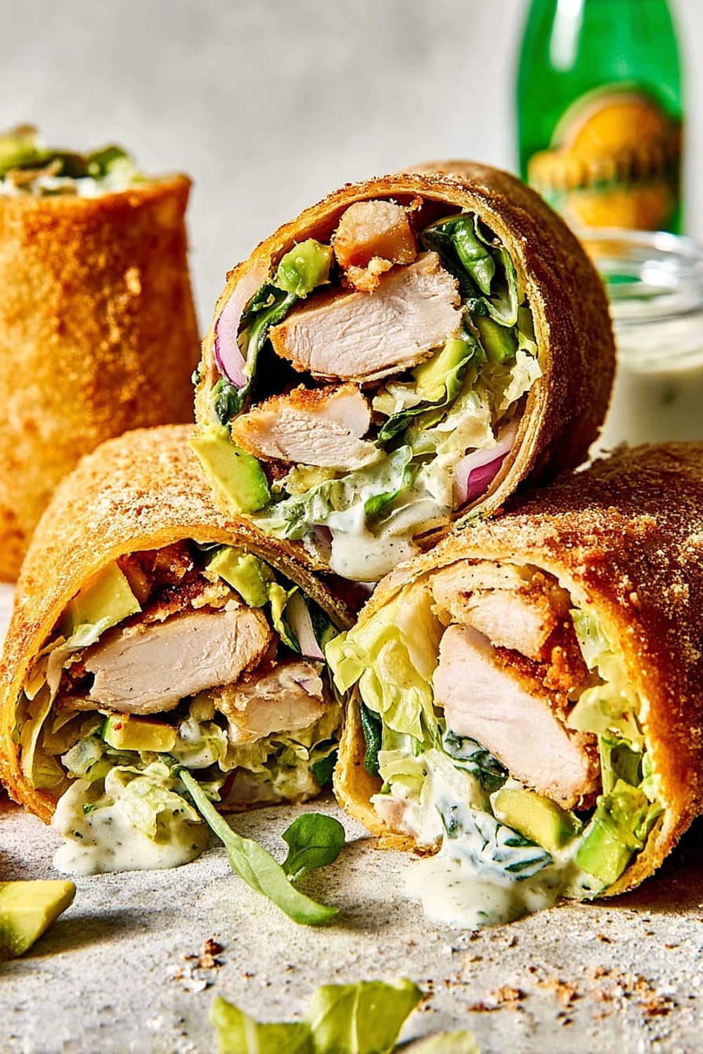 Chicken Caesar Wrap with Crispy Parmesan Crust