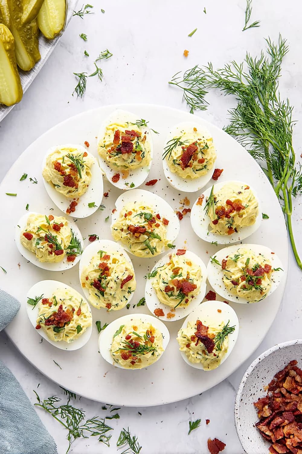 Bacon Dill Pickle Deviled Eggs