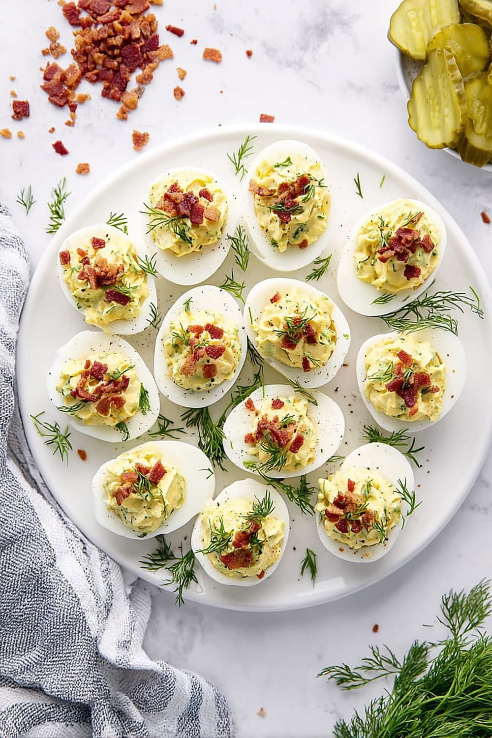 Bacon Dill Pickle Deviled Eggs