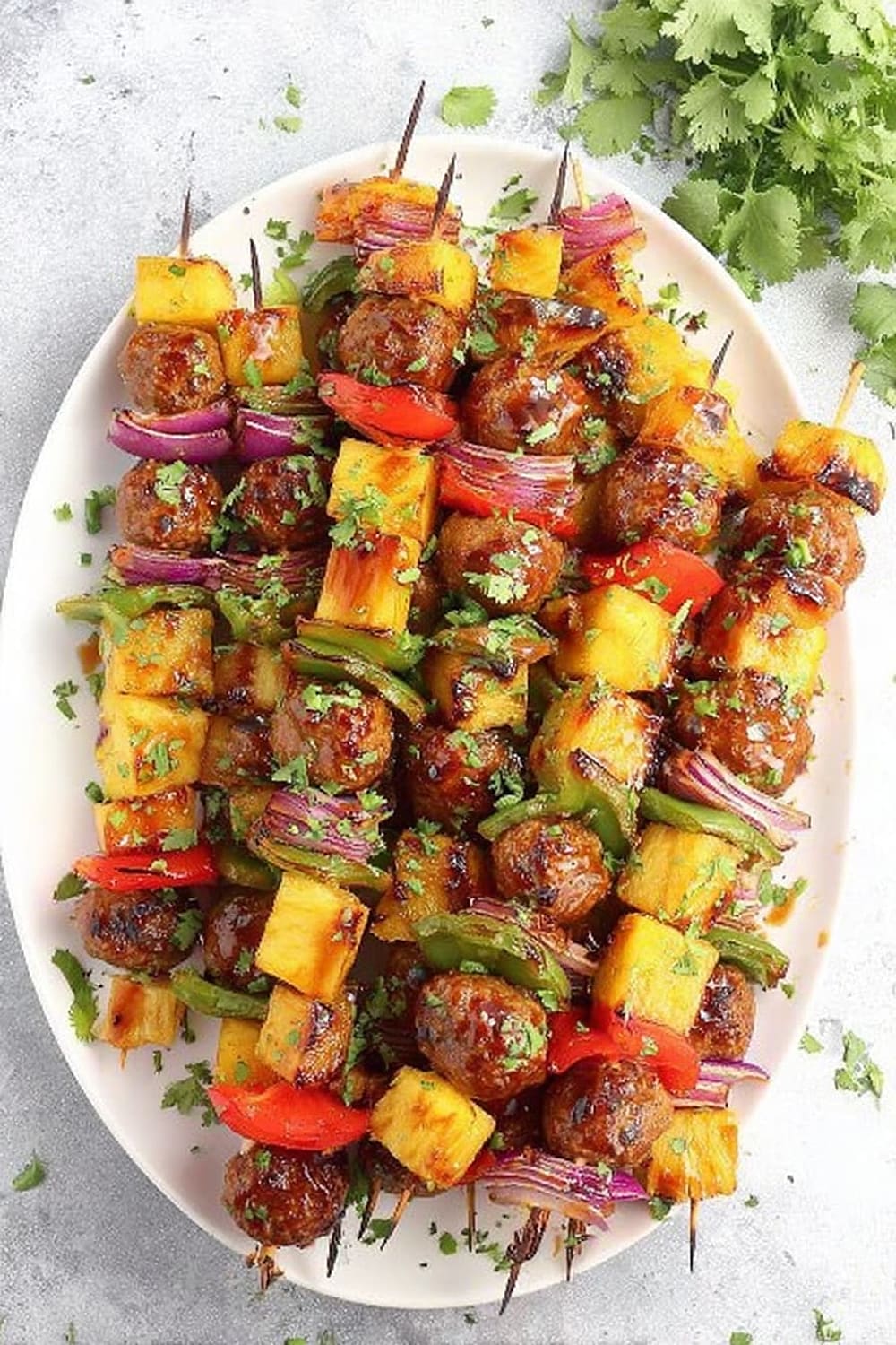 Teriyaki Chicken Meatball Kabobs