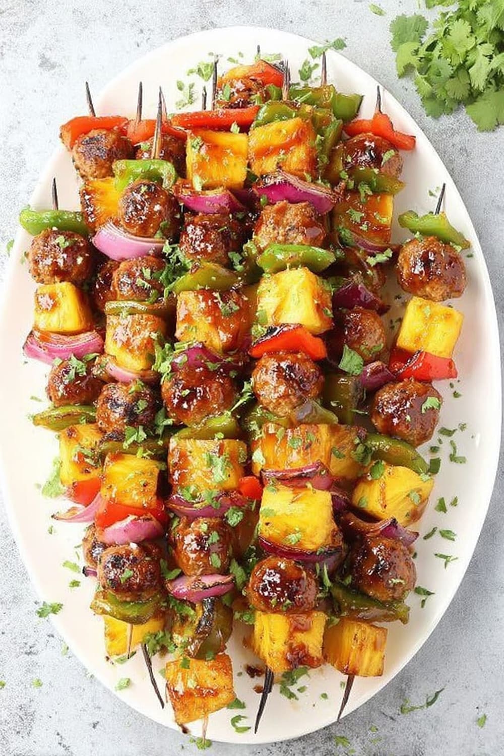 Teriyaki Chicken Meatball Kabobs