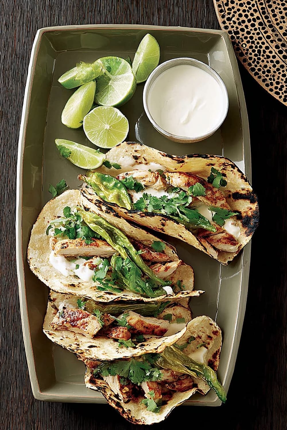 Chicken & Poblano Tacos with Crema