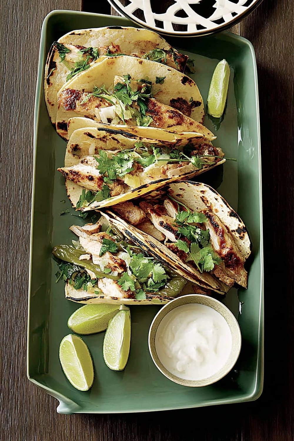 Chicken & Poblano Tacos with Crema
