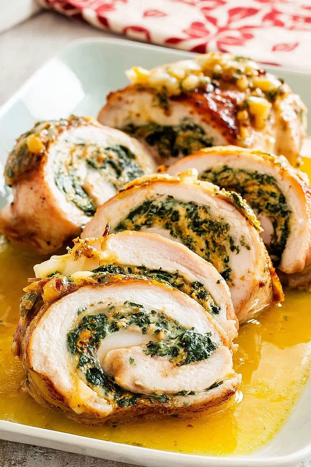 Spinach and Swiss Cheese Stuffed Chicken Thighs