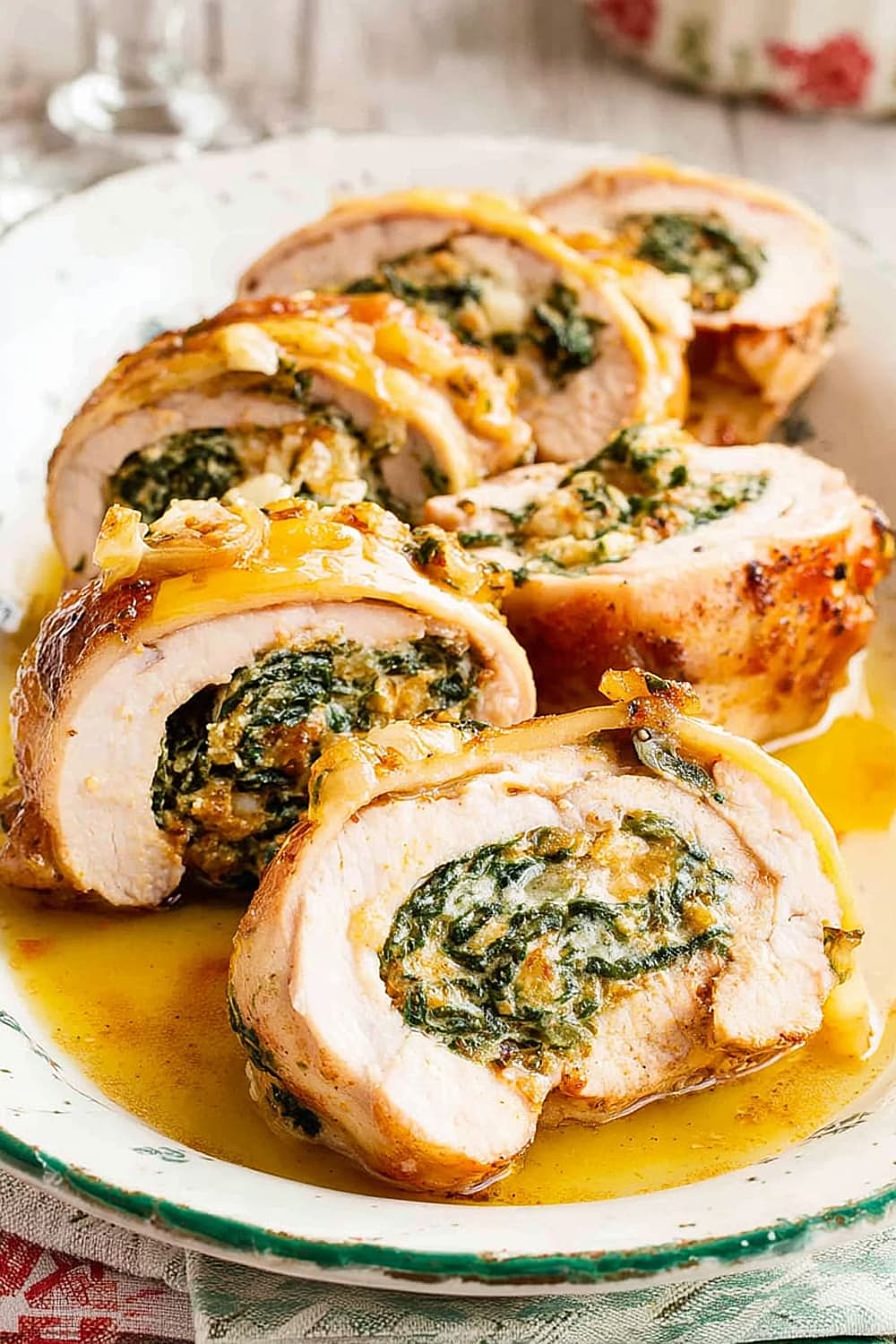 Spinach and Swiss Cheese Stuffed Chicken Thighs