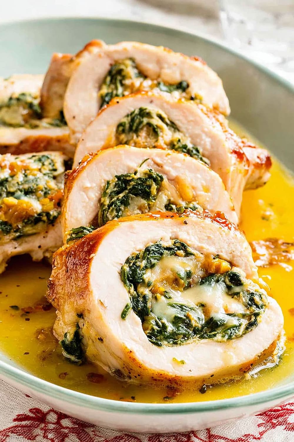 Spinach and Swiss Cheese Stuffed Chicken Thighs