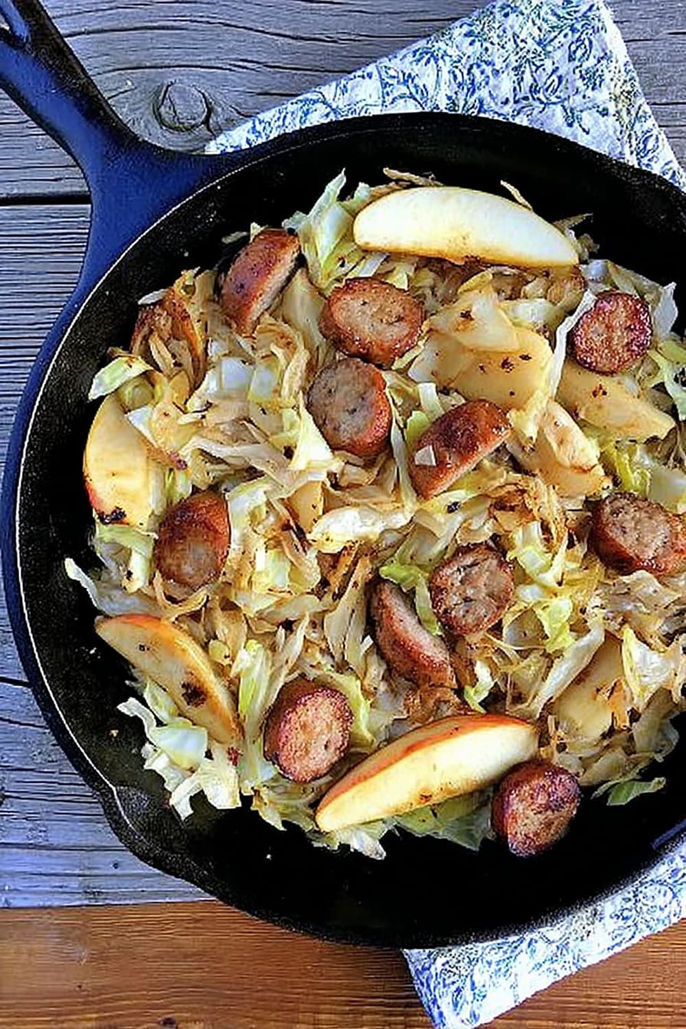 Sausage, Cabbage, and Apple Skillet