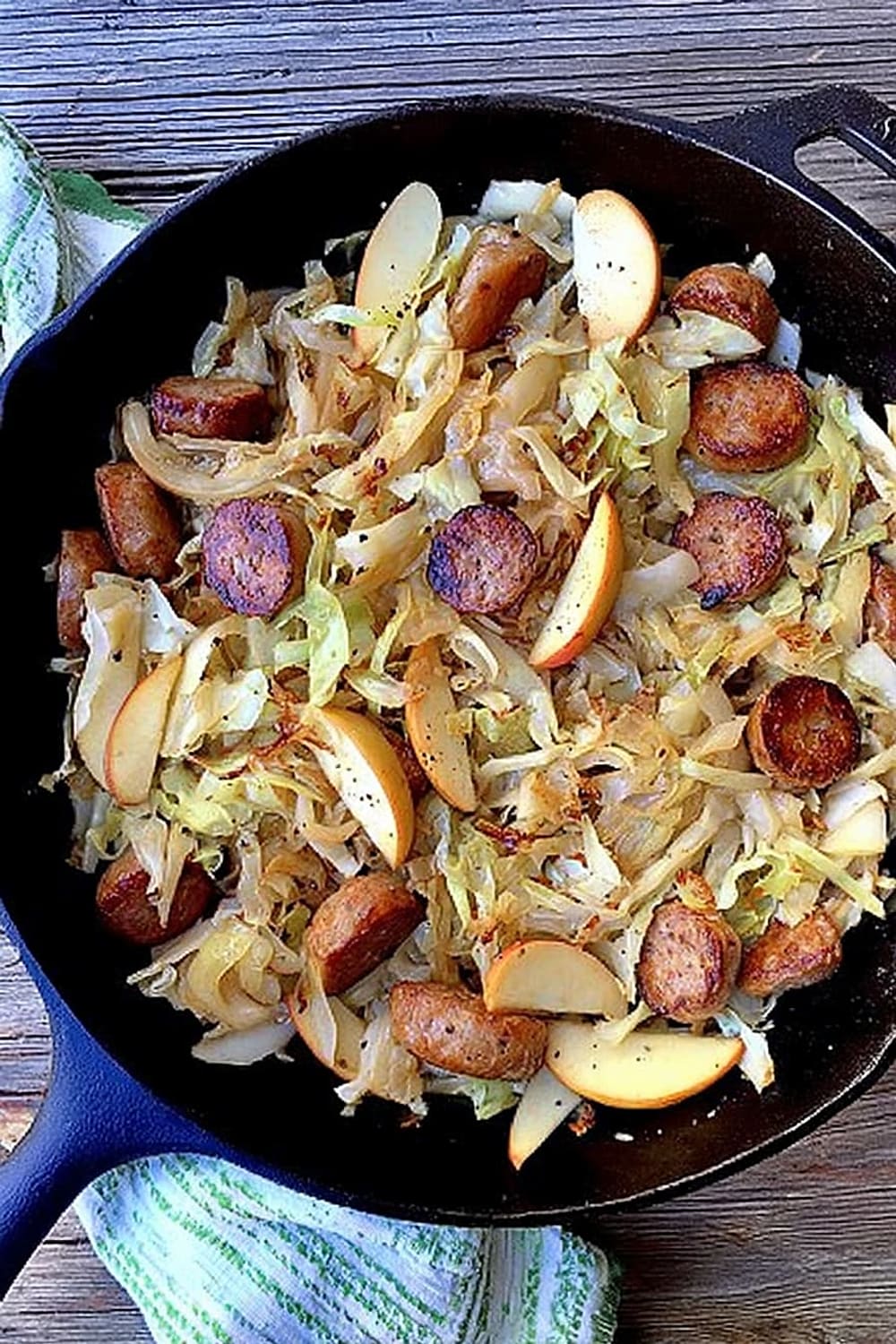 Sausage, Cabbage, and Apple Skillet