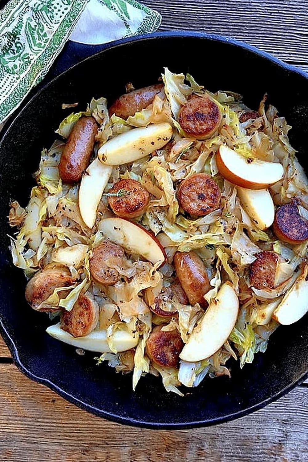Sausage, Cabbage, and Apple Skillet