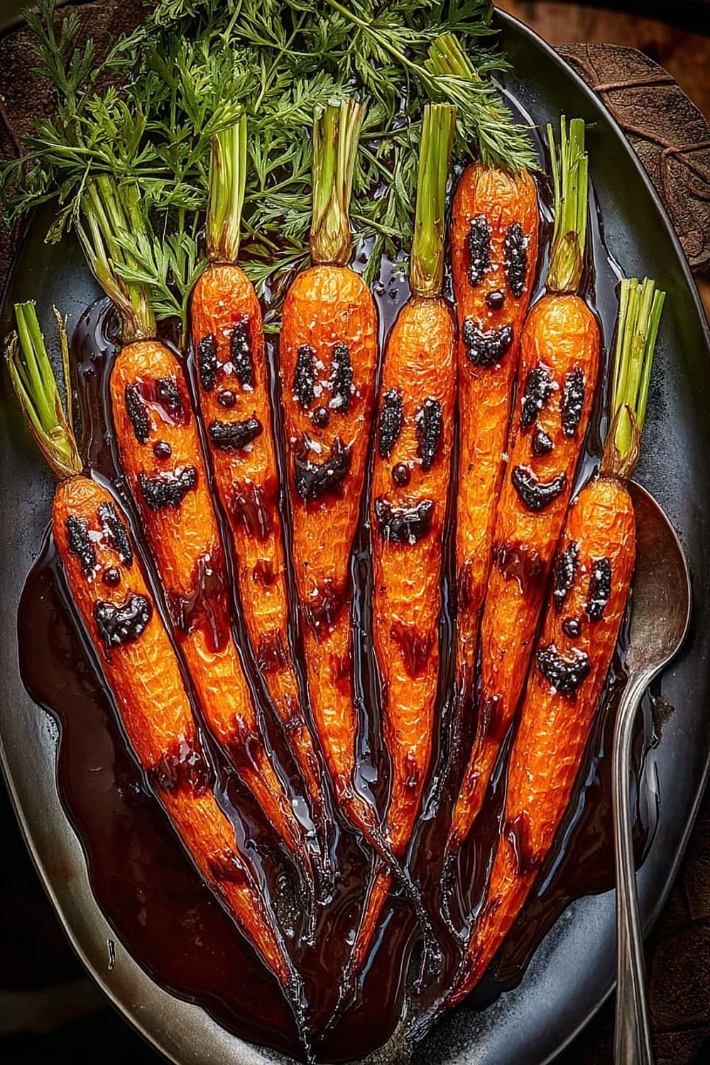 Roasted Carrots with Chocolate Balsamic Sauce