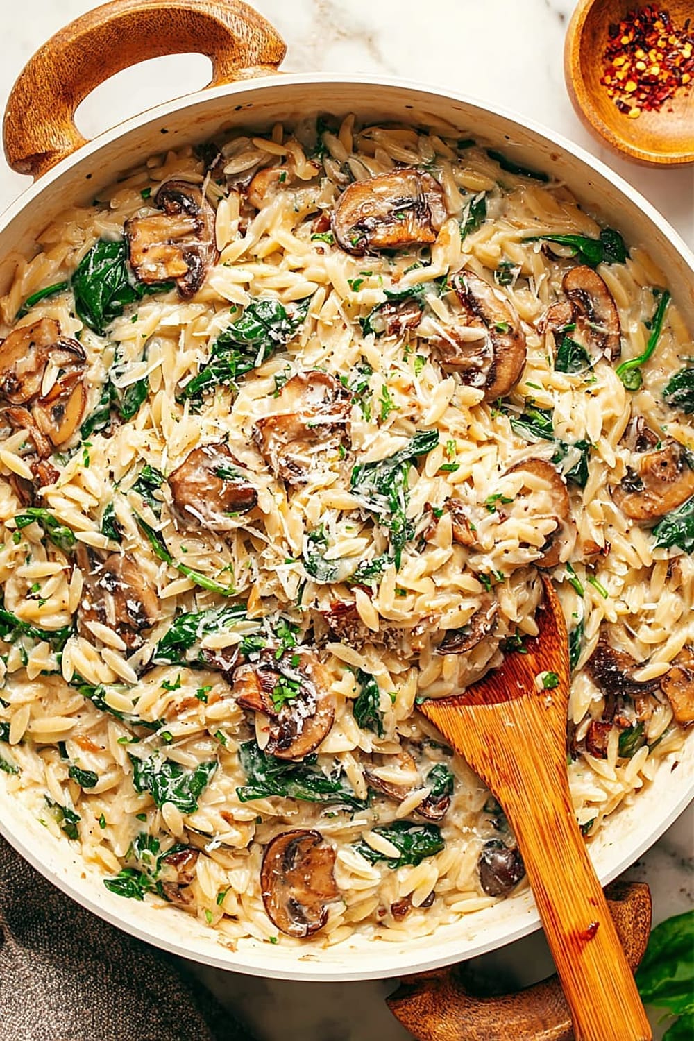 Creamy Garlic Mushroom Orzo