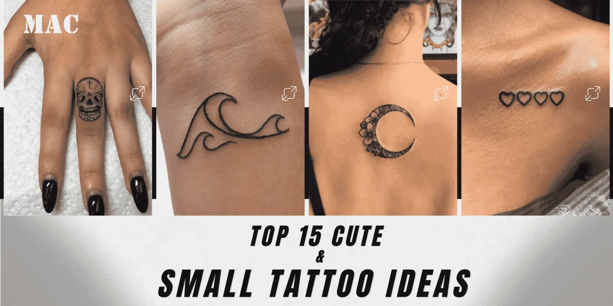 **Delicate line work transforms simple waves into flowing poetry across the skin** 🌊 The minimalist curves capture ocean movement with such graceful precision that you can almost feel the rhythm of tide and surf. Perfect for anyone drawn to the sea's endless motion and tranquil energy.
**A crescent moon blooms with intricate floral details, creating stunning contrast between geometric and organic elements.** The placement on the upper back makes this piece feel like a secret garden revealed only in intimate moments. The detailed mandala-style patterns within the lunar shape show incredible artistic craftsmanship.
**Four tiny outlined hearts march across the collarbone in perfect formation, proving that sometimes less truly is more.** This sweet minimalist design speaks volumes about love and connection without overwhelming the delicate shoulder placement. Simple black linework creates maximum impact with minimal space.
**Sugar skull artistry meets finger tattoo boldness in this Day of the Dead tribute that's impossible to ignore.** The intricate detailing packed into such a small canvas showcases serious tattooing skill and cultural appreciation. A powerful statement piece that transforms an everyday gesture into meaningful art.