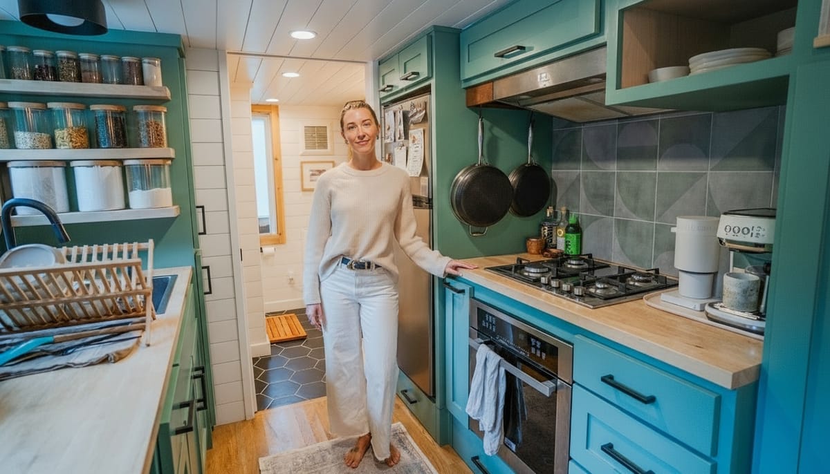 The Tiny House That Chose the Living Room — And Still Cooks Big
