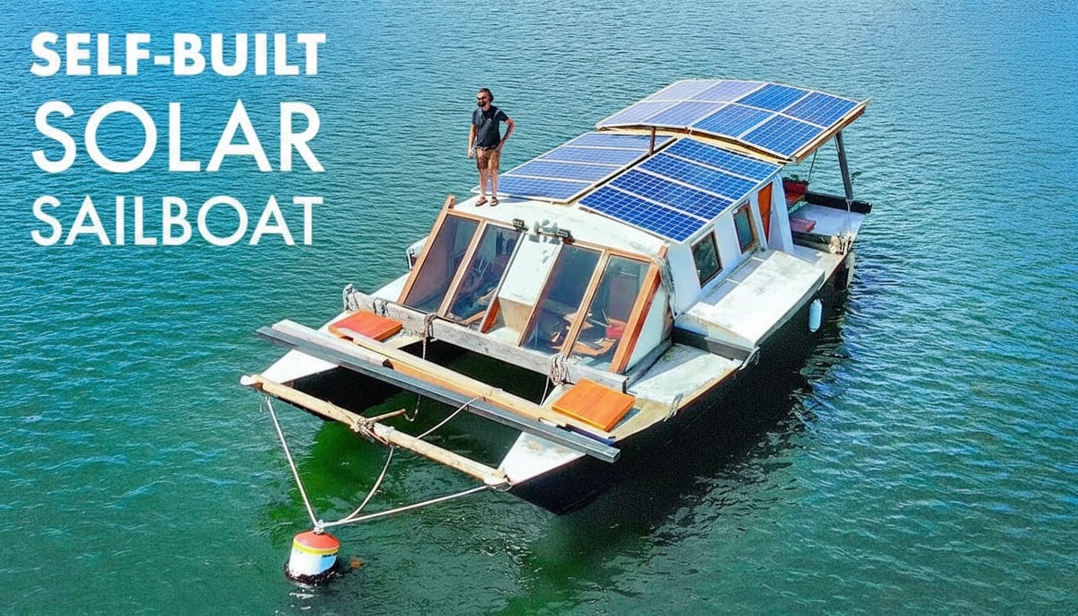 This 1976 Catamaran Runs on Sun — a Fossil-Fuel–Free Floating Home