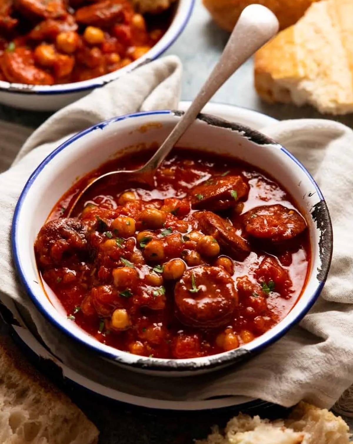 Chorizo chickpea stew (quick!)