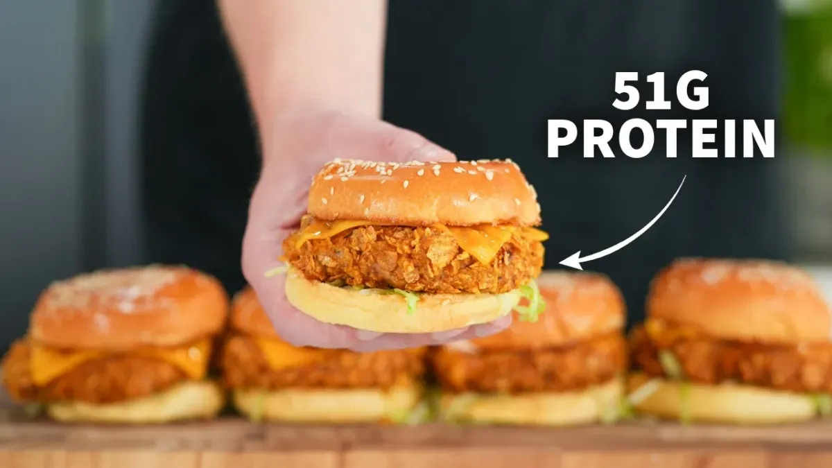 High Protein Crispy Chicken Burgers