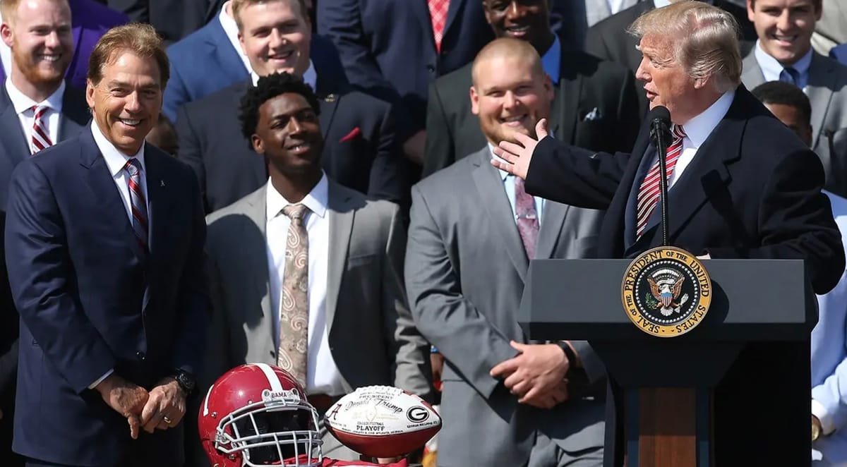 Trump dared Alabama player to push the Oval Office red button and he actually did it