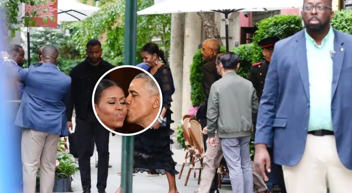 Barack Obama looked more like Michelle’s Secret Service agent than her husband during rare public appearance