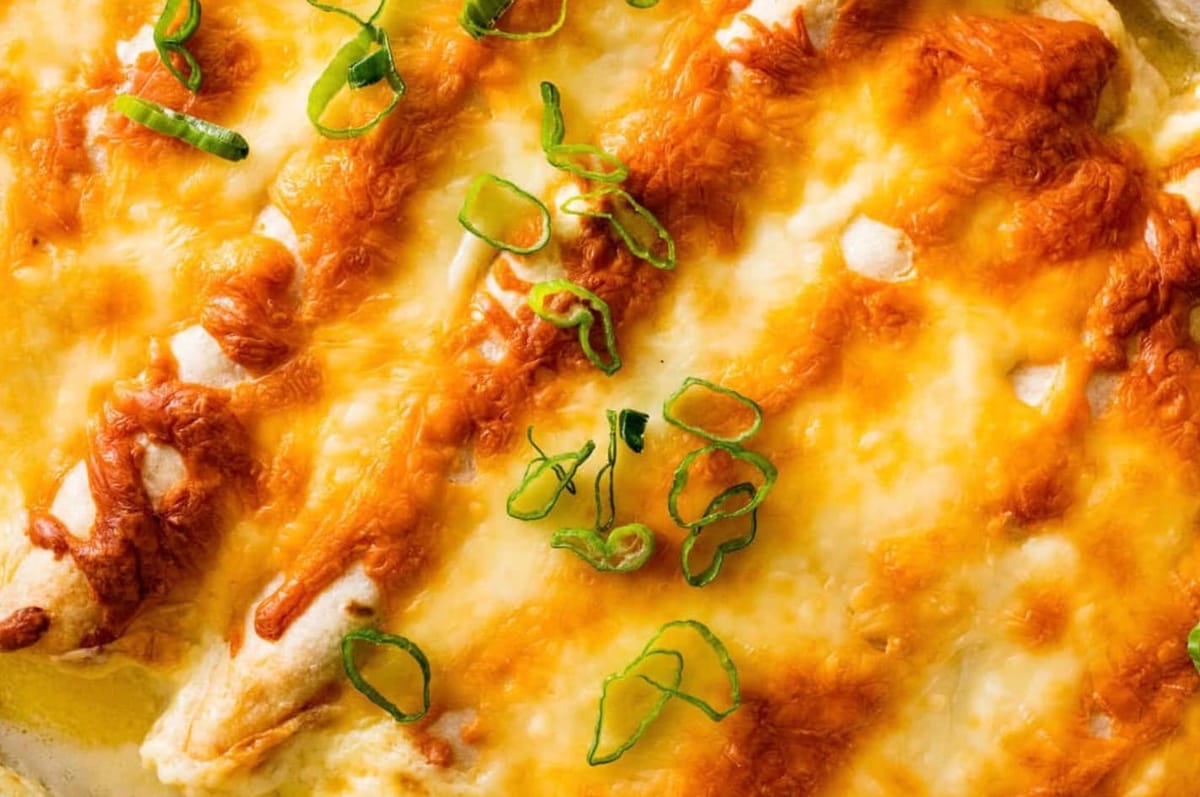 Creamy White Chicken Enchiladas