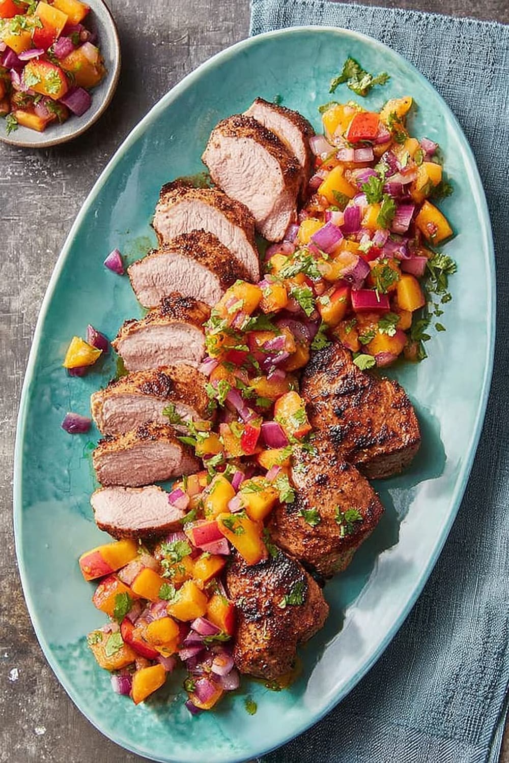 Grilled Pork Tenderloin with Peach Salsa