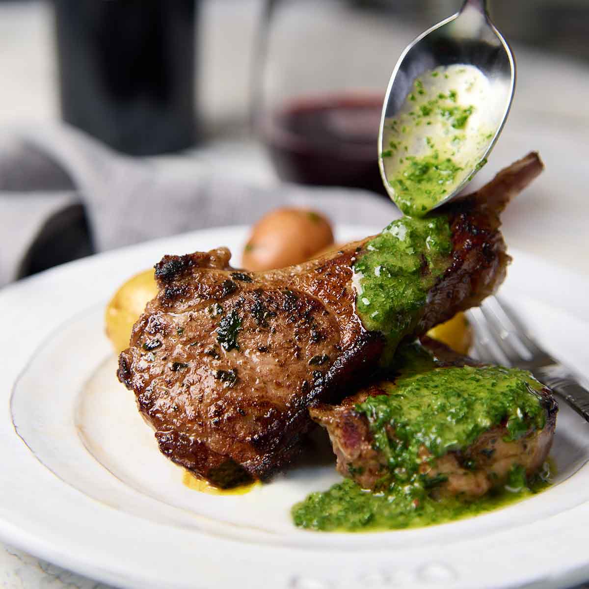 Lamb Chops with Cilantro and Mint Sauce (Titanic Recipe)