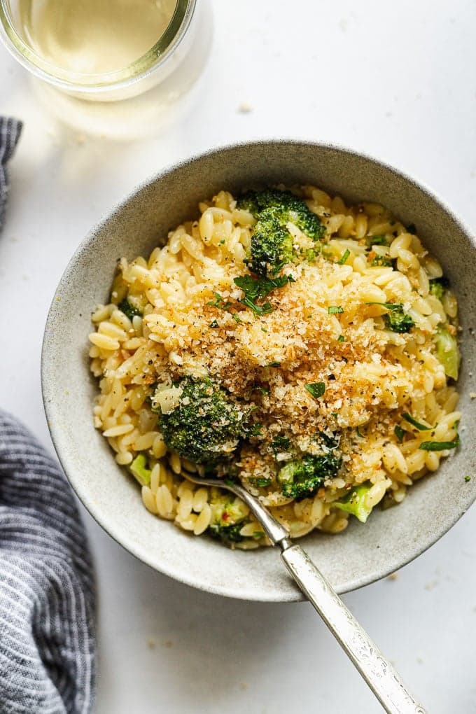 One-Pot Parmesan Orzo with Broccoli