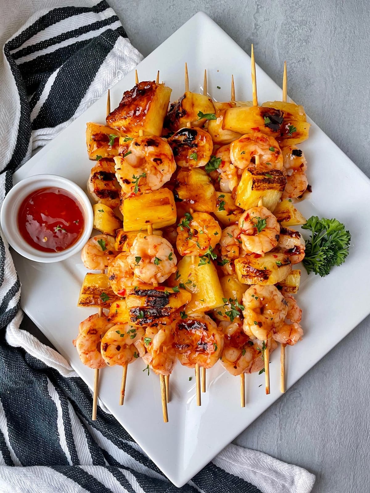 Sweet and Spicy Pineapple Shrimp Skewers