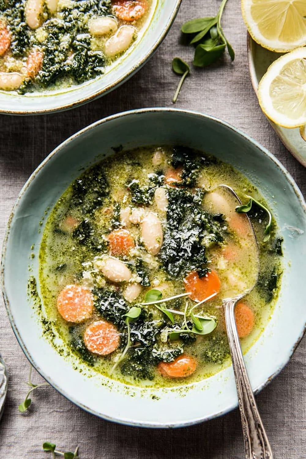 Crockpot Tuscan White Bean and Lemon Soup