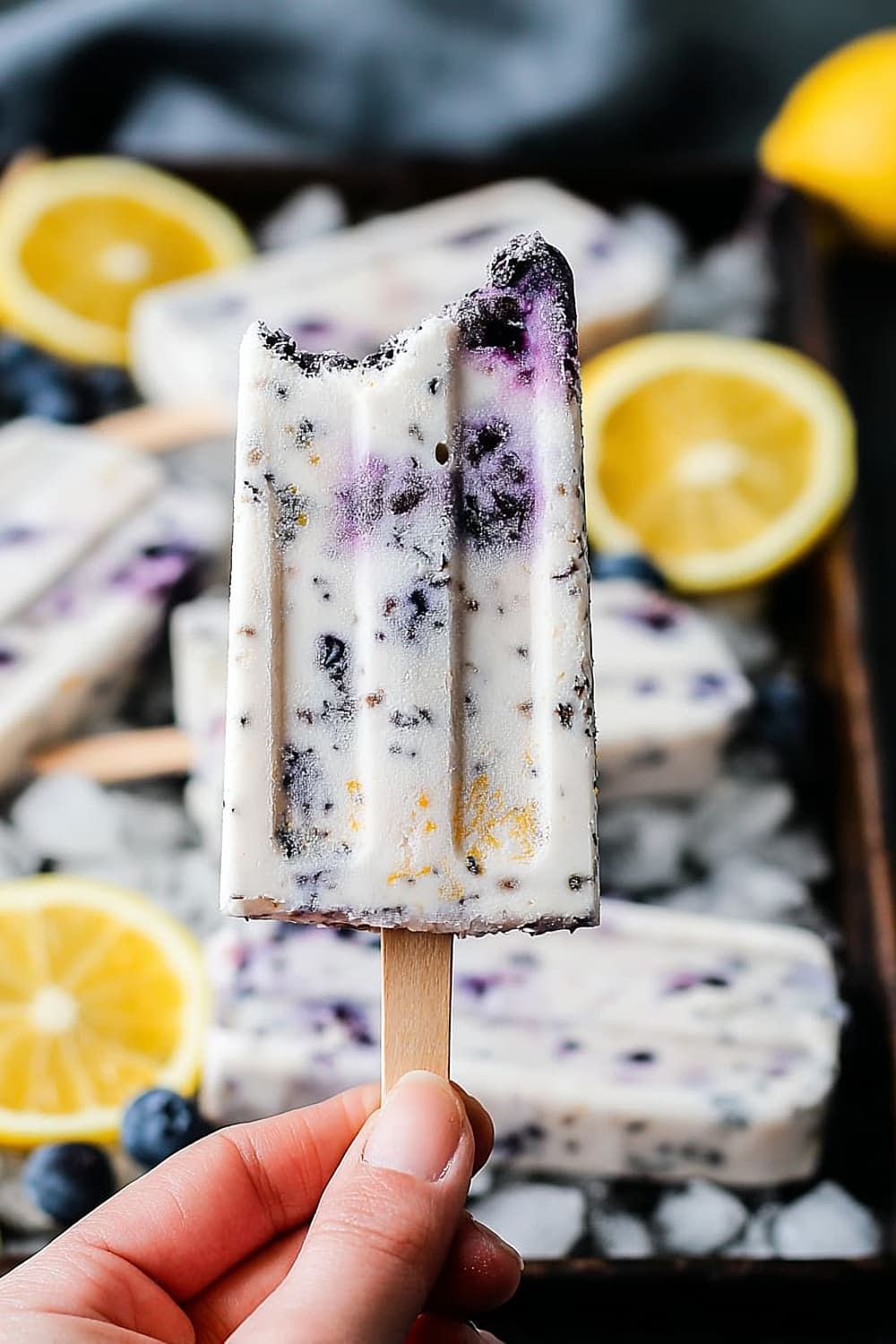Homemade Blueberry Lavender Lemon Yogurt Ice Pops