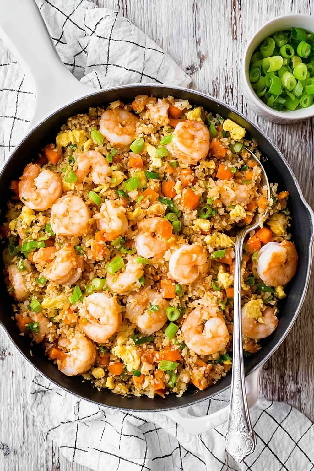 Shrimp Fried Cauliflower Rice {Paleo, Whole30, Keto}