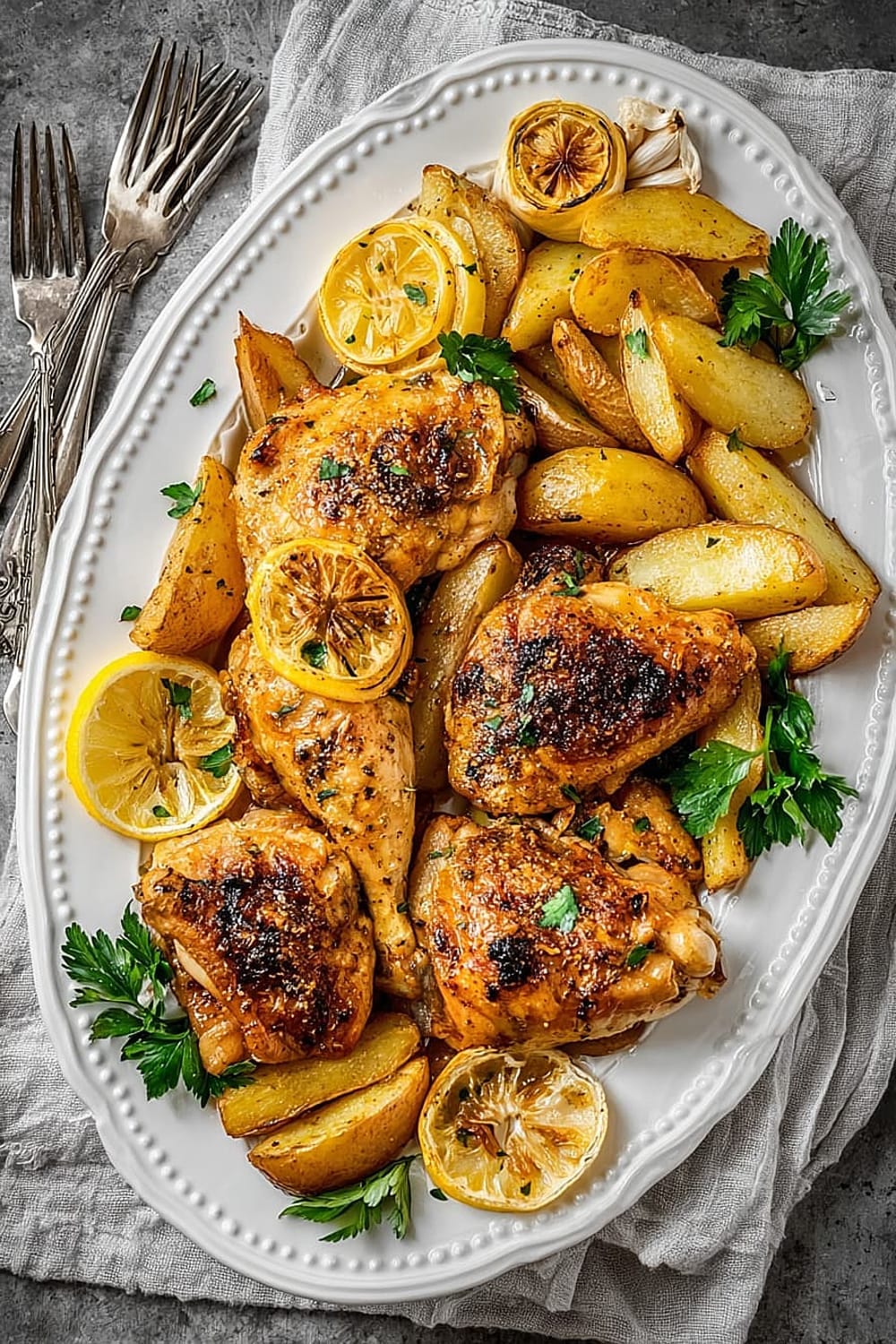 One Pan Greek Lemon Chicken and Potatoes