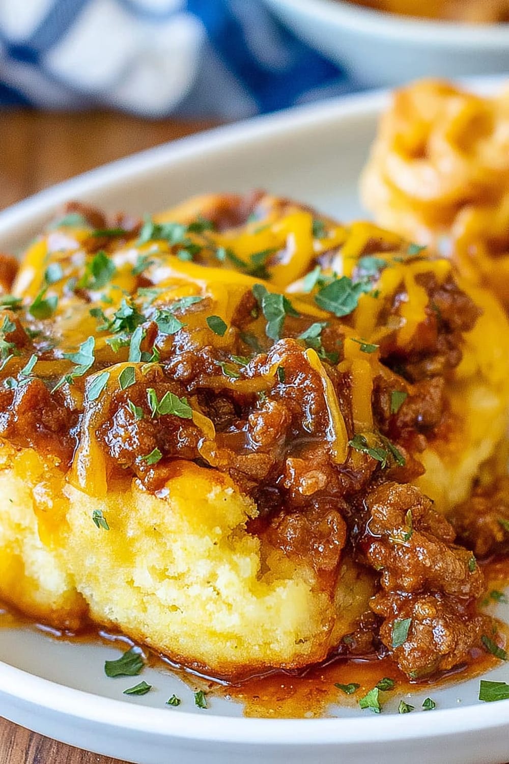 Cheesy BBQ Beef & Biscuit Casserole