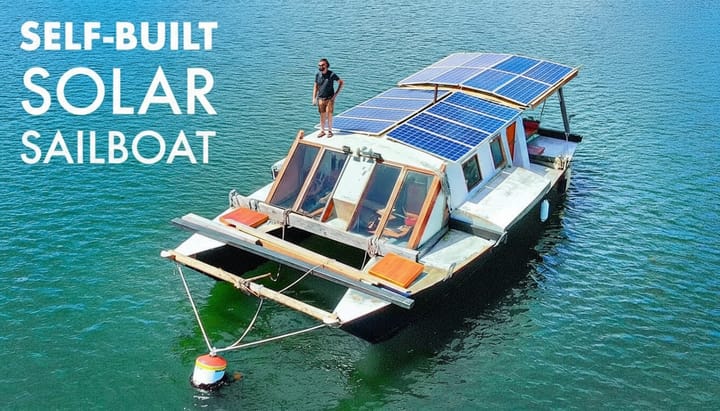 This 1976 Catamaran Runs on Sun — a Fossil-Fuel–Free Floating Home
