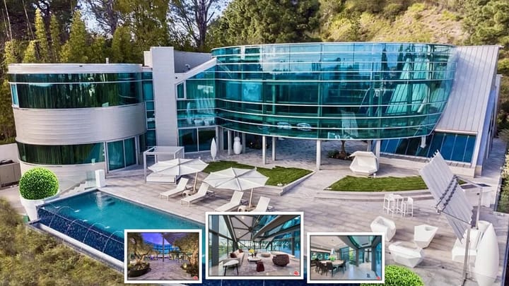 This House Is A Glass Sculpture on a Beverly Hills Knoll