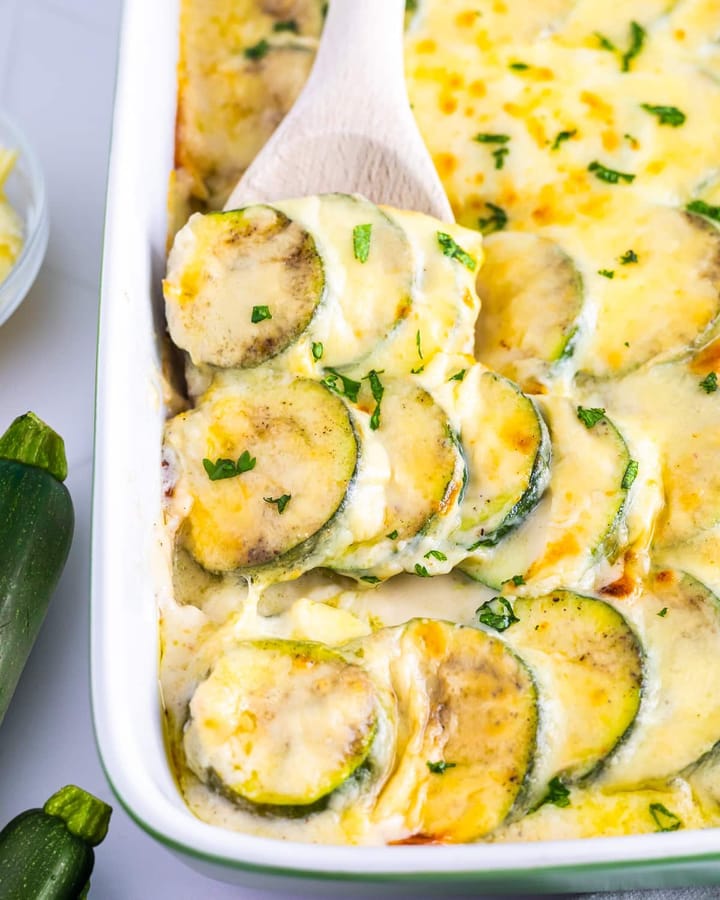 Cheesy Scalloped Zucchini