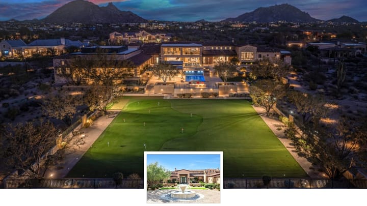 21,410 Sq. Ft. Scottsdale Estate with 5 Bedrooms, Indoor Basketball Court, and Jordan Sneaker Room