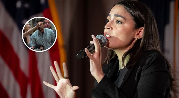 AOC branded a “war criminal” by her own supporter during chaotic town hall