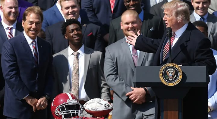 Trump dared Alabama player to push the Oval Office red button and he actually did it