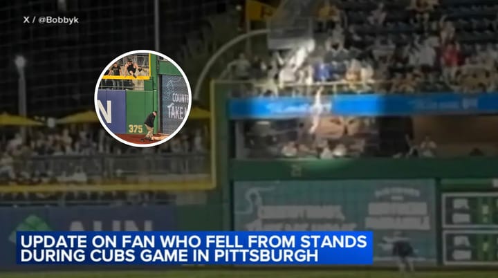 Fan who plunged 20ft onto field at Pirates game gets update called ‘nothing short of miraculous’